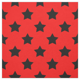 Rood Zwart Sterren Patroon Decoratief Textiel Stof