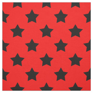Rood Zwart Sterren Patroon Decoratief Textiel Stof