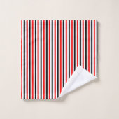 Rood-Zwart Streepjes Design Bad Handdoek (Wasdoekje)