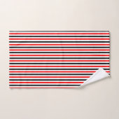Rood-Zwart Streepjes Design Bad Handdoek (Handdoek)