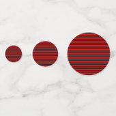 Rood Zwart Strepen Patroon Confetti (Achterkanten)
