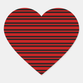 Rood Zwart Strepen Patroon Hart Sticker