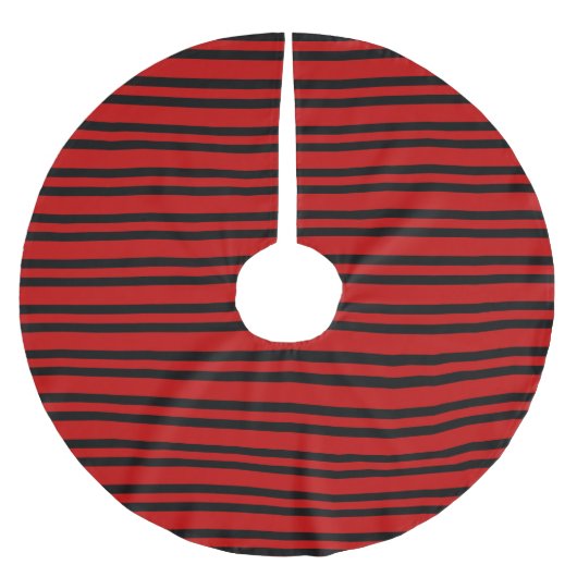 Rood Zwart Strepen Patroon Kerstboom Rok (Voorkant)