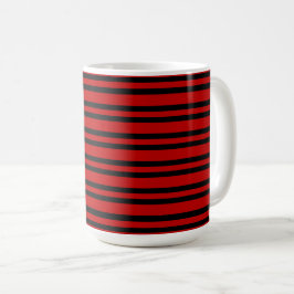 Rood Zwart Strepen Patroon Koffiemok