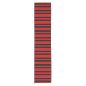 Rood Zwart Strepen Patroon Korte Tafelloper (Voorkant)