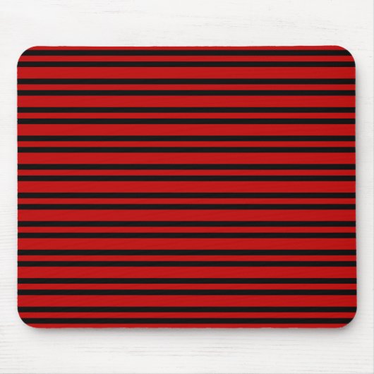 Rood Zwart Strepen Patroon Muismat (Voorkant)