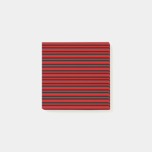 Rood Zwart Strepen Patroon Post-it® Notes (Voorkant)