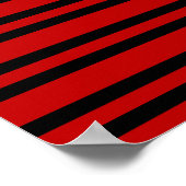 Rood Zwart Strepen Patroon Poster (Hoek)