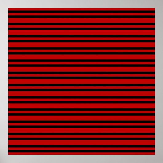 Rood Zwart Strepen Patroon Poster (Voorkant)