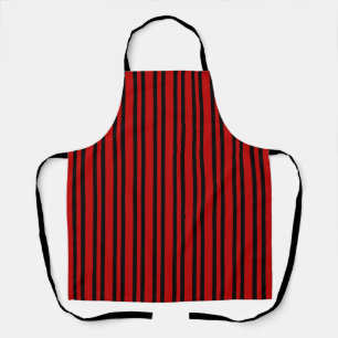 Rood Zwart Strepen Patroon Schort