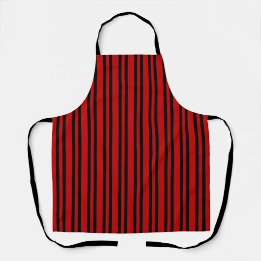 Rood Zwart Strepen Patroon Schort (Voorkant)