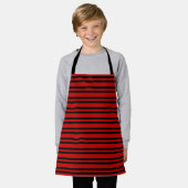 Rood Zwart Strepen Patroon Schort (Gedragen)
