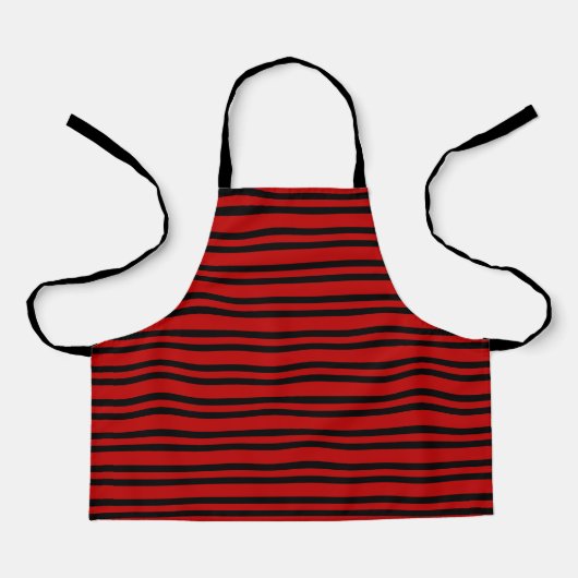 Rood Zwart Strepen Patroon Schort (Voorkant)