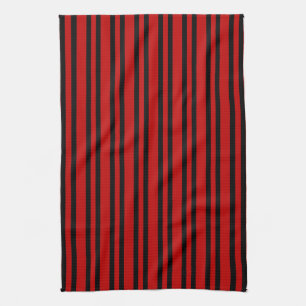 Rood Zwart Strepen Patroon Theedoek