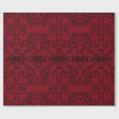 Rood Zwart Swirl Gothic Wedding Cadeaupapier (Vlak)