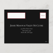 Rood Zwart Swirl Gothic Wedding Feestdagenkaart (Achterkant)