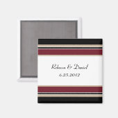 Rood Zwart Tan Stripes Save The Date Magnet (Voorkant / Achterkant)