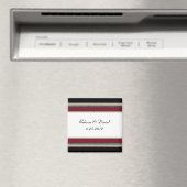 Rood Zwart Tan Stripes Save The Date Magnet (Insitu (Vaatwasser))