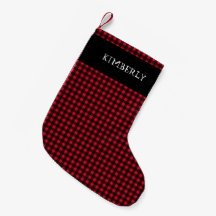 Rood Zwart Tartan Buffalo Plaid Naam Gepersonalise