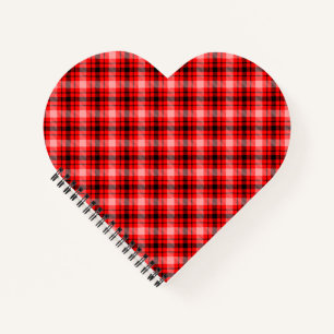 Rood Zwart Tartan Geruit Plaid Patroon-24899 Notitieboek
