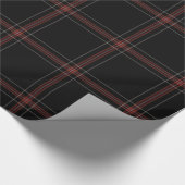 Rood Zwart Tartan Plaid Cadeaupapier (Hoek)