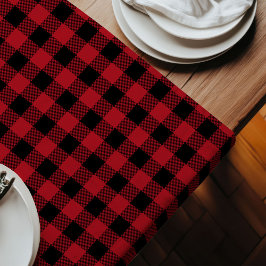 Rood Zwart Tartan Runner Gezellig Cabin Table Acce Lange Tafelloper