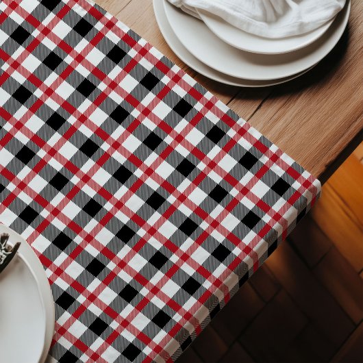 Rood Zwart Tartan Runner Gezellig Cabin Table Acce Lange Tafelloper