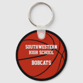 rood zwart team kleuren basketbal partij gunsten sleutelhanger (Achterkant)