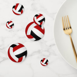 Rood zwart team kleuren kinder volleybal partij confetti