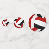 Rood zwart team kleuren kinder volleybal partij confetti (Voorkanten)