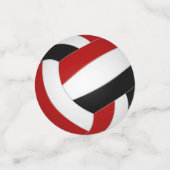 Rood zwart team kleuren kinder volleybal partij confetti (Kleine voorkant)