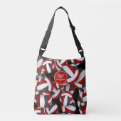 rood zwart team kleuren volleybal coach crossbody tas (Voorkant)