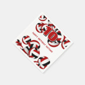 Rood Zwart Team Kleuren Volleybal kinder Sportpart Servet (Hoek)