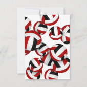 Rood Zwart Team Kleuren Volleybal Seizoen Banket Kaart (Achterkant)