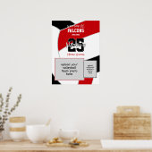 Rood Zwart Team Kleuren Volleybal Team Foto Poster (Keuken)