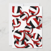 Rood Zwart Team Kleuren Volleyballen Kinderen Verj Kaart (Achterkant)