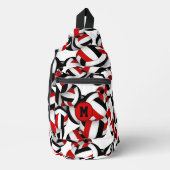 Rood Zwart Team Kleuren Volleyballen Monogrammed Sling Bag (Voorkant)