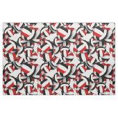 rood zwart teamkleuren volleybals schaalbaar patro stof (Fat Quarter)