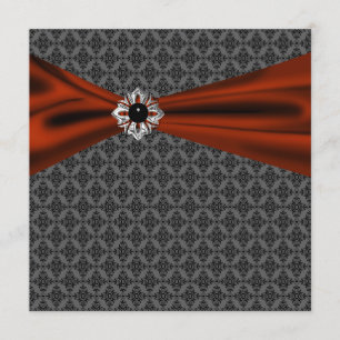 Rood Zwart Tie Feest Elegante Zwarte Feest Uitnodi Kaart
