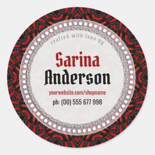 Rood zwart tribaal patroon gemaakt door labels Sti (Voorkant)