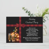 Rood & Zwart Vakantie Cocktail Party Uitnodigingen (Staand voorkant)