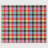 Rood Zwart Veelkleurig Flanel Plaid Tartan Design Cadeaupapier (Vlak)