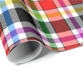 Rood Zwart Veelkleurig Flanel Plaid Tartan Design Cadeaupapier (Rol Hoek)