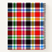 Rood Zwart Veelkleurig Flanel Plaid Tartan Design Notitieboek (Achterkant)