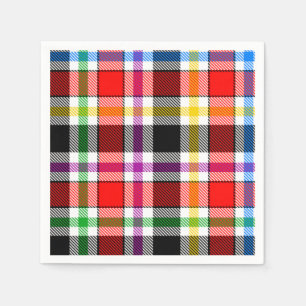 Rood Zwart Veelkleurig Flanel Plaid Tartan Design Servet