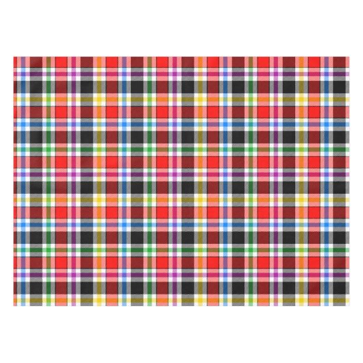 Rood Zwart Veelkleurig Flanel Plaid Tartan Design Tafelkleed (Voorkant (Horizontaal))