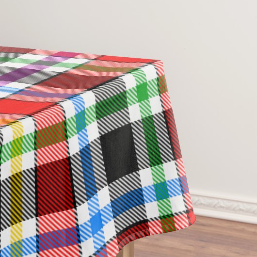 Rood Zwart Veelkleurig Flanel Plaid Tartan Design Tafelkleed
