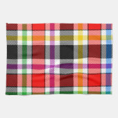 Rood Zwart Veelkleurig Flanel Plaid Tartan Design Theedoek (Horizontaal)