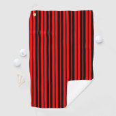 Rood Zwart Verticaal Streepjespatroon Golfhanddoek (Insitu)