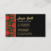 Rood Zwart Vet Goud Godin Tarot Reader Visitekaartje (Achterkant)